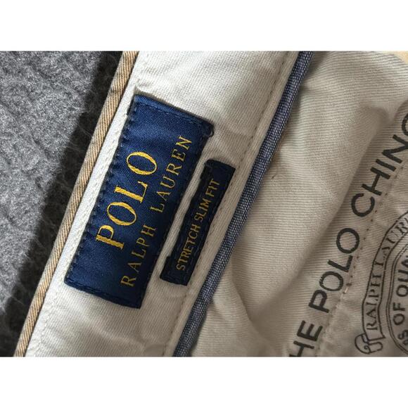 Polo Ralph Lauren Men's Khaki Stretch Slim Fit Chino Pants - Size 32x32 - Picture 4 of 7